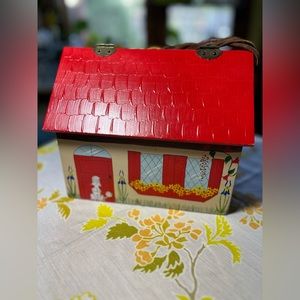 Vintage Handmade Cottagecore Wooden Handbag